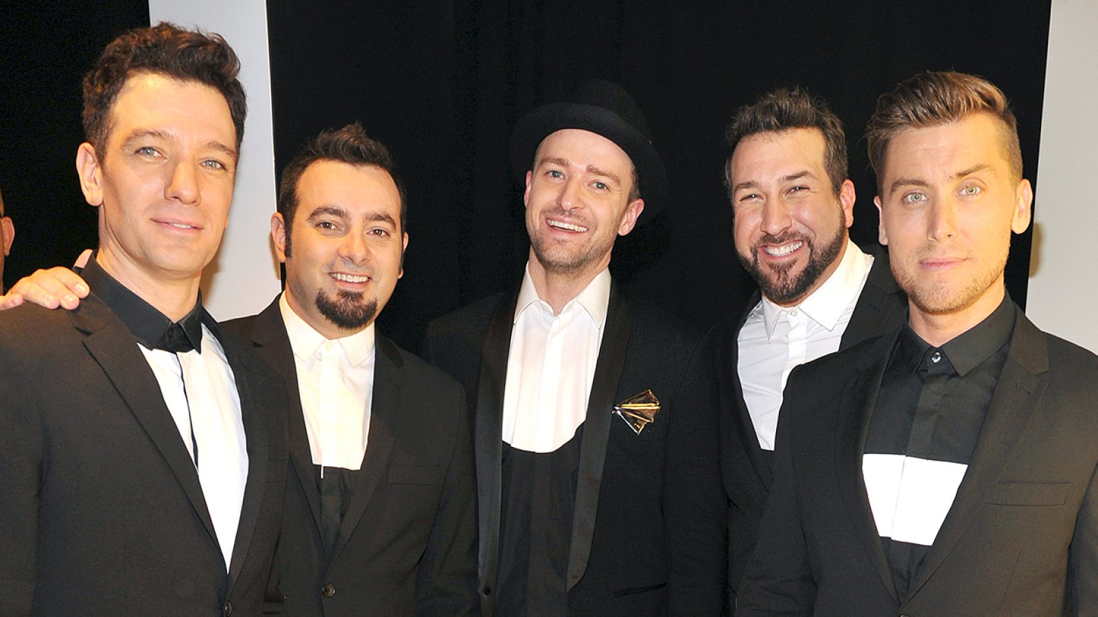 JC Chasez, Chris Kirkpatrick, Justin Timberlake, Joey Fatone and Lance Bass of N'Sync attends the 2013 MTV Video Music Awards at the Barclays Center on August 25, 2013 in the Brooklyn borough of New York City.