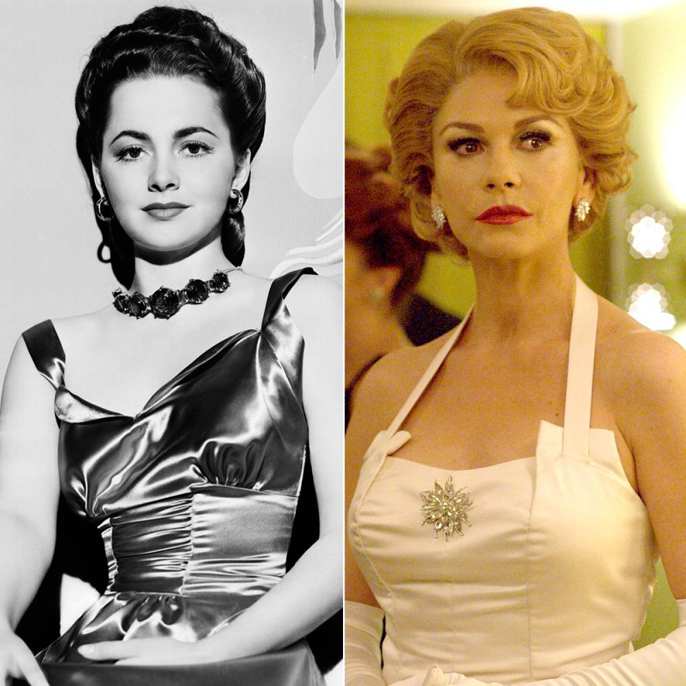 Olivia de Havilland and Catherine Zeta-Jones as de Havilland in 'Feud: Bette and Joan.'