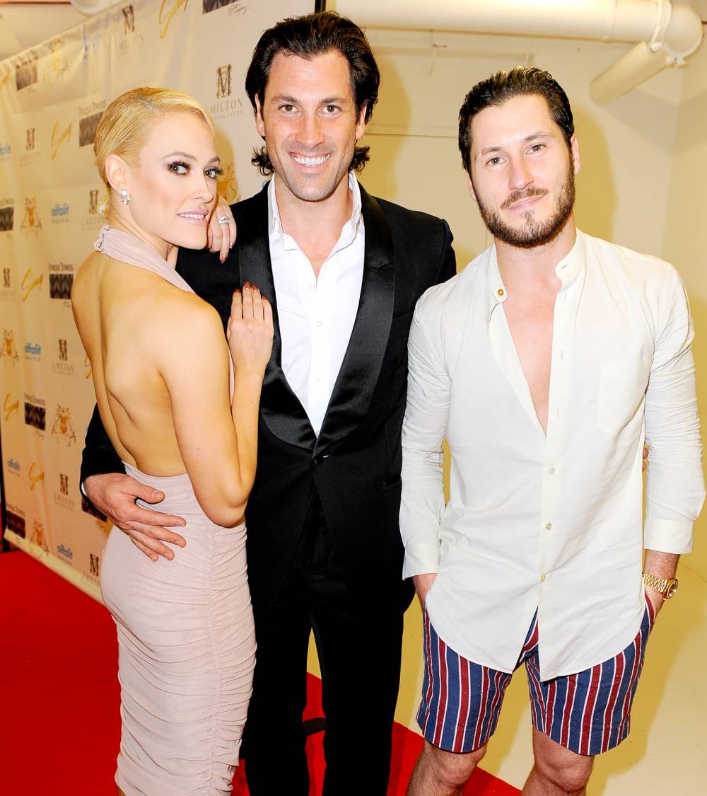 Peta Murgatroyd, Maks Chmerkovskiy and Valentin Chmerkovskiy attend SWAY Alfalit Gala at Gary Nader Art centre on December 5, 2015 in Miami, Florida.