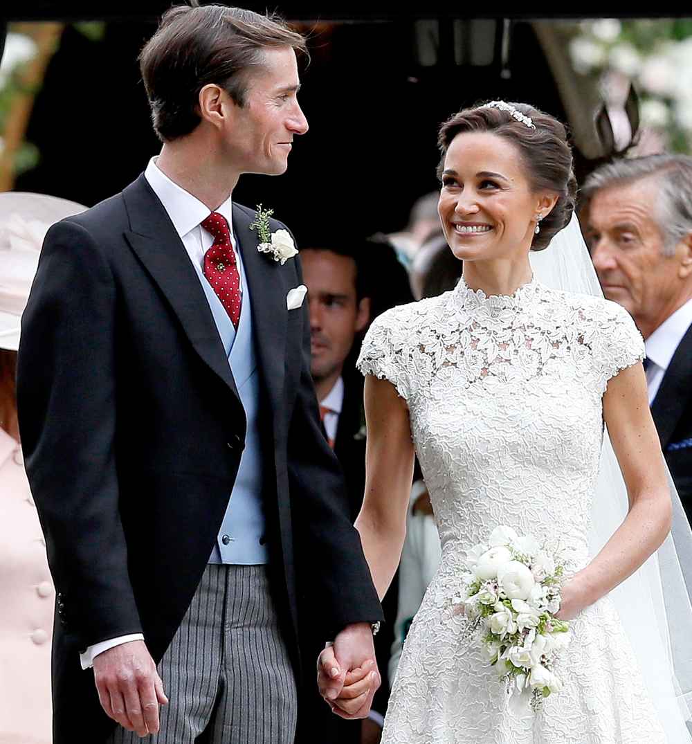 Pippa Middleton and James Matthews smile after their wedding at St Mark's Church on May 20, 2017 in in Englefield, England.