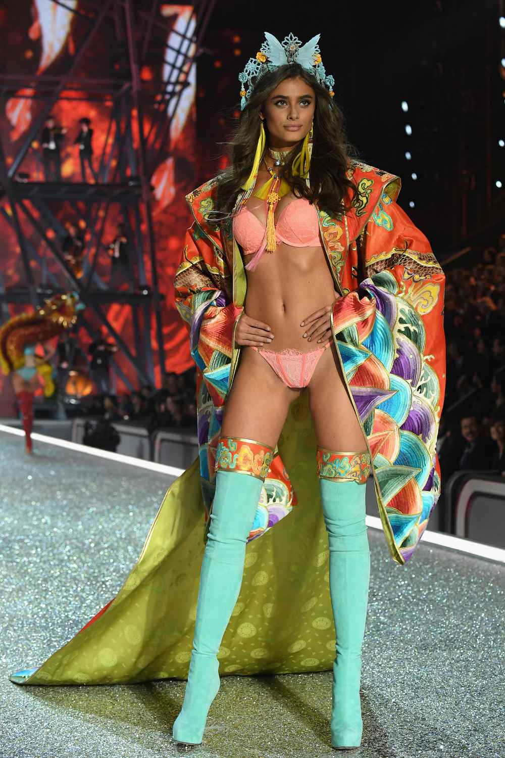 Taylor Hill walks the runway at the Victoria's Secret Fashion Show on November 30, 2016 in Paris, France
