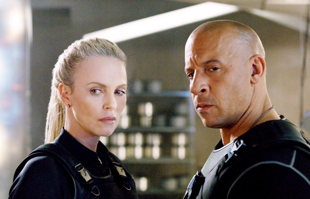 Charlize Theron and Vin Diesel in The Fate of the Furious.