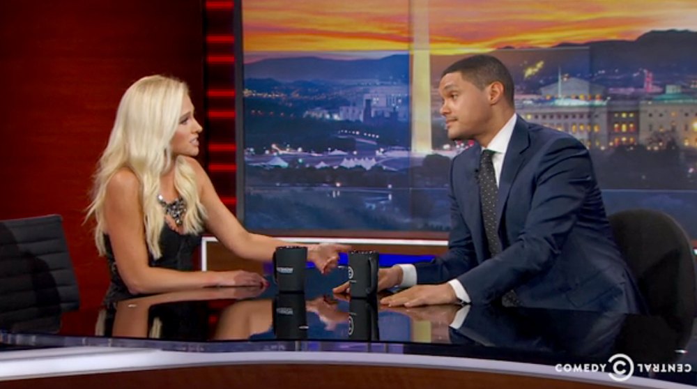 Tomi Lahren and Trevor Noah