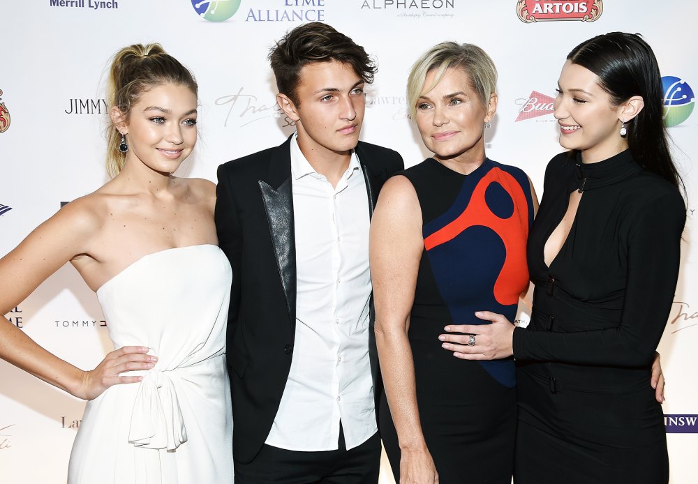 Yolanda Foster with children Gigi, Anwar, and Bella